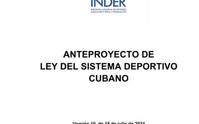 Inicia consulta especializada del Anteproyecto de Ley del Sistema Deportivo Cubano (Cuba)