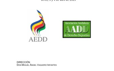 XI Jornada AEDD-AADD “Régimen jurídico de las entidades deportivas” (Jerez de la Frontera, España, 3 y 4 de abril)